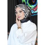 AFVENTE Zebra Desen Siyah Soft Pamuk Eşarp
