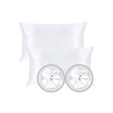 AG ATÖLYE Ipek Saten 50x70 Cm Yastık Kılıfı 2 Adet Beyaz Kıvırcık Saçlar Çeyizlik 2 Toka