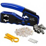 Ağ Kurulum Seti - RJ45 RJ11 Pense + 10 Adet Koruyucu Boot + 10 Adet RJ45 Konnektör + Mini Kablo Soyucu + Yedek Bıçağı