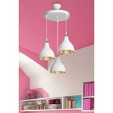 Ag Light Design Beyaz Sarkıt Avize Salon Mutfak Koridor Yatak Odası Lamba 3'lü - Beyaz - Altın