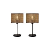 AG LightDesign Kahverengi Abajur Yatak Odası Salon Modern Şık Masa Lambası 2'li Iikili