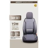 AG Store Opel Astra K Hb Uyumlu Yarı Deri Oto Koltuk Kılıfı Ön/arka Set Elix Seri Füme - ELİX