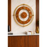 AGA KONSEPT Ceviz Halkalı GOLD İskandinav (Büyük Boy 50 x 50 cm) Modern Dekoratif Metal Duvar Saati
