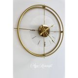 AGA KONSEPT GOLD İskandinav Deluxe Şeffaf Nano (Büyük Boy 51 x 51 cm) Modern Dekoratif Metal Duvar Saati