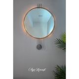 AGA KONSEPT LED li AMEDİ Ayna GÜMÜŞ / Krom Rengi 60 cm Dekoratif Hol Koridor Duvar Salon Makyaj Aynası