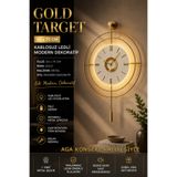 AGA KONSEPT LED'li GOLD Hedef Kristal Nano ABS (BÜYÜK BOY 50 X 75 Cm), Modern Dekoratif Metal Duvar Saati