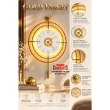 AGA KONSEPT LED'li GOLD Hedef Kristal Nano ABS (BÜYÜK BOY 50 X 75 Cm), Modern Dekoratif Metal Duvar Saati