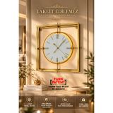 AGA KONSEPT Led'li Gold Kristal Square 60 Cm Nano Abs Kırılmaz Göbekli, Modern Dekoratif Duvar Saati
