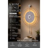 AGA KONSEPT LED'li GÜMÜŞ Hedef Kristal Nano ABS (BÜYÜK BOY 50 X 75 Cm), Modern Dekoratif Metal Duvar Saati