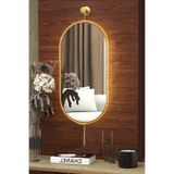 AGA KONSEPT Led'li Serenity Gold Dresuar Ayna 38*85 cm, 40*100 cm, Dekoratif Duvar Ofis Makyaj Dresuar Aynası