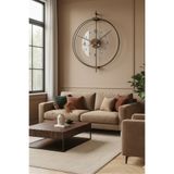 AGA KONSEPT Siyah Rosa Ceviz Rakamlı – Çift Çemberli (Büyük Boy 50 * 65 CM) Lüks Dekoratif Metal Duvar Saati