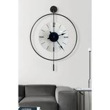 AGA KONSEPT SİYAH Tiktok Luxe Şeffaf Nano ABS Göbek (Büyük Boy 51 X 74 CM) Modern Dekoratif Metal Duvar Saati