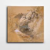 Ağaç Dalları Dekoratif Kare Kanvas Tablo 120 x 120 CM