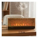 Ağaç Desenli Işıklı Mini Masaüstü Aroma Difüzör – USB ile Çalışan Buhar Nemlendirici ve Gece Lambası (Karışık)