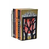 Ağaç Desenli Metal Kitap Desteği - Kitap Tutucu - Ev Ve Ofis Dekoratif Aksesuar ( 2 Li Set) Siyah
