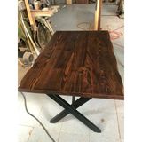 Ağaç Masa Ceviz Rengi Kütük Masa 130X80.cm