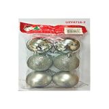 Ağaç Parti Süsü Top 6Cm 6 Li Silver