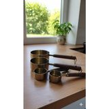 Ağaç Saplı Lüks Metal Ölçü Kaşığı Seti (60/80/125/250 Ml) 4'lü - Çok Renkli