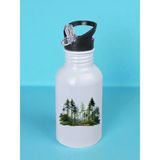 Ağaçlar Baskılı Matara Suluk 600 ml - Sporcu Suluğu, Büyük Suluk, Spor Matara, Sporcu Sulukları