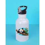 Ağaçta Panda Baskılı Matara Suluk 600 ml - Sporcu Suluğu, Büyük Suluk, Spor Matara, Sporcu Sulukları