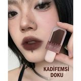 Agag Kadifemsi Mat Ruj - Uzun Süre Kalıcı Velvet Lipstick - Yoğun Pigmentli Nemlendirici Dudak Ruju Kahve Tonu - Çok Renkli