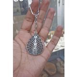 Agai Silver Isimli Yaprak Model Midyat Telkari El Işçiliği Gümüş Anahtarlık,