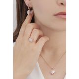 AgaKulche S54RB 925 11 gr Rose Tek Taş Baget Kadın Gümüş Set