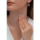 AgaKulche S62GM 925 12.2 gr Gold Oval Model Kadın Gümüş Takı Seti