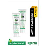 Agarta 2 Adet Doğal Florürsüz Hindistan Cevizi Özlü Aktif Karbonlu Diş Macunu 100 ml
