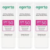Agarta Cilt Tonu Eşitleyici 3x50 ml Renkli Kapatıcı Etkili SPF+50 Güneş Kremi