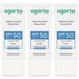 Agarta Collagen Destekli SPF+50 3x50 ml Yaşlanma Karşıtı Yüz Güneş Kremi