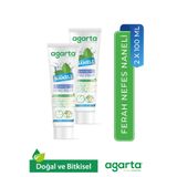 Agarta Doğal Naneli Florürsüz Ferah Nefes Diş Macunu, 2 x 100 ml