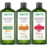 Agarta Doğal Şampuan 400 ml Kepek Karşıtı - Ardıç Katranı,keratin - Saç Dökülmesine (3 Lü Karma Set)