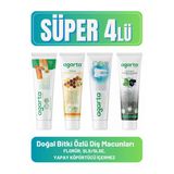 Agarta Misvak 100 ml + Propolis 100 ml + Bitki Özlü 100 ml ve Karbon 100 ml Doğal Diş Macunları