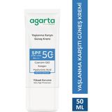 Agarta SPF 50+ Yüz Güneş Kremi 50 ml Tüm Cilt Tipleri İçin Kolajen Destekli Nemlendirici