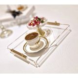 Agb Trend Agbtrend Gold Tray -S- Dekorasyon ve Sunum Tepsisi - Şeffaf
