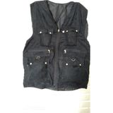Ağca Lacivert Yazlık Yelek , Çok Cepli Yelek - 2XL