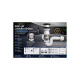 AGE YAPI 2 si 1 arada Esnek Lavabo Sifon Seti | Dikey & Yatay Montaj Uyumlu | Koku Önleyici Çekvalf Sistemli Lavabo Gider Sifonu POP-UP SİSTEM