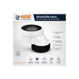 AGE YAPI EKSANTRİK KADA-KLOZET KAYDIRMA APARATI GİDER BORUSU-AYARLANABİLİR ALTTAN ÇIKIŞLI KLOZET GİDER BORUSU