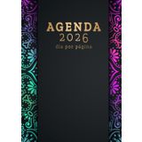 Agenda 2026 día por página: grande diaria A4, planificador diario y mensual, calendario 12 meses por horas, español, Organizador 2026 - Mandala