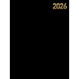 Agenda 2026: Semainier et mensuel | Planificateur hebdomadaire A4 janvier à décembre | Couverture noire sobre et élégante | Pour homme, femme, étudiant, enseignant, professionnel.
