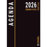 Agenda 2026 Semana Vista Vertical: A4 12 Meses Planificador Anual Español , Semanal con Horas y Mensual para Oficina , Grande , Negra