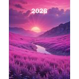 Agenda 2026 semana vista vertical a4 con horas: Planificador 12 meses vista semanal. Libro de citas con fecha y horario y espacio para notas y objetivos. Cuaderno español 365 dias