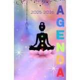 Agenda scolaire journalier 2025-2026-Méditation-Yoga-Chakras-Spiritualité-Energie-Equilibre (12.85x19.84 cm) 1 page pour 2 jours