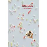Agenda scolaire journalier 2025-2026-Thème bonbon-Sucette-Vermicelle multicolore (12.85x19.84 cm) 1 page par jour
