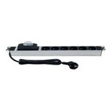 Ager 6XDIN49440 Soketli Schuko Grup Priz, 19'' 1u, Aluminyum Profil Gövdeli, 16A