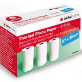 AgfaPhoto Realipix 3 Rulo Siyah-Beyaz Termal Yazıcı Kağıdı, Realipix P Pocket Yazıcılar için Uygun