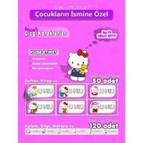Agg Reklam Hello Kitty Kuşe Etiket İsme Özel Hobi - Okul Seti 170 Adet