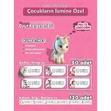Agg Reklam Unicorn Kuşe Etiket İsme Özel Hobi - Okul Seti 170 Adet