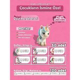 Agg Reklam Unicorn PP Etiket İsme Özel Hobi - Okul Seti 170 Adet